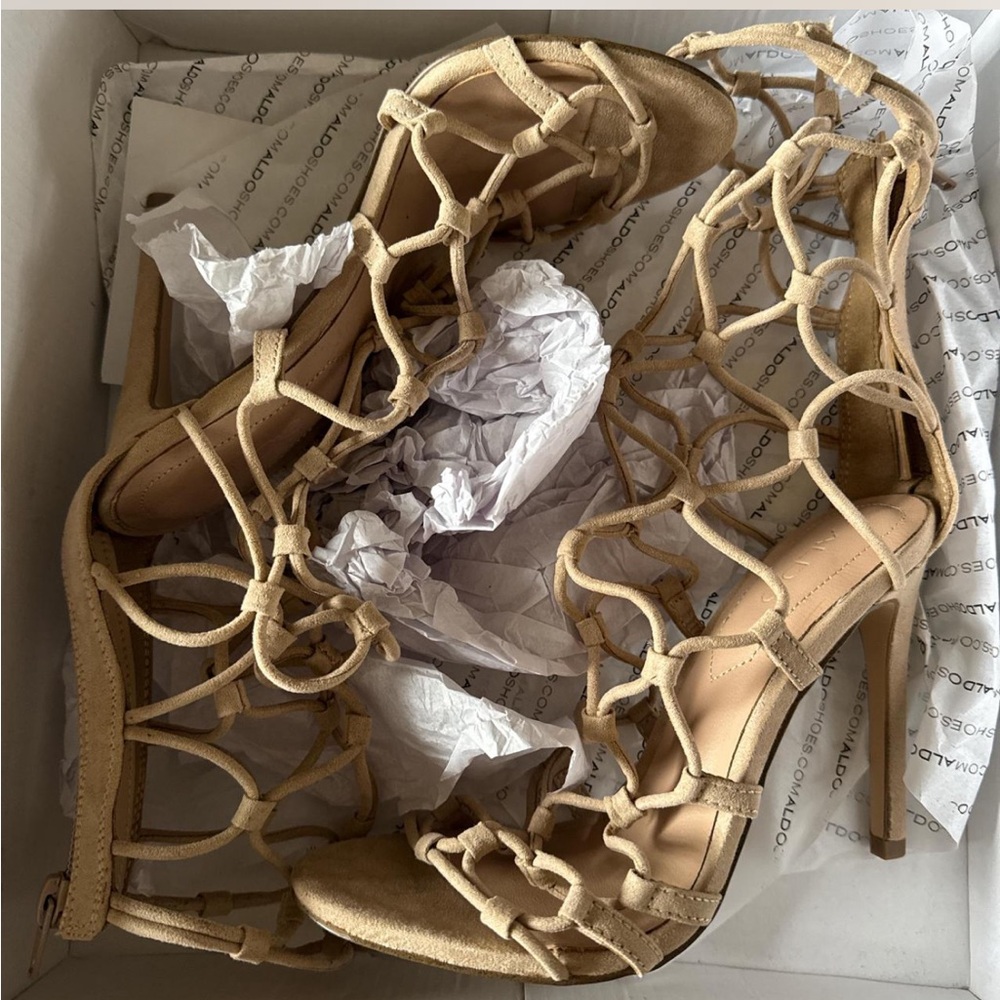 ALDO Cream Strappy Heels